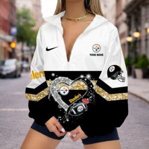 Limited Edition – Customized NFL Pittsburgh Steelers V-Neck Zipper Sweatshirt Jacket