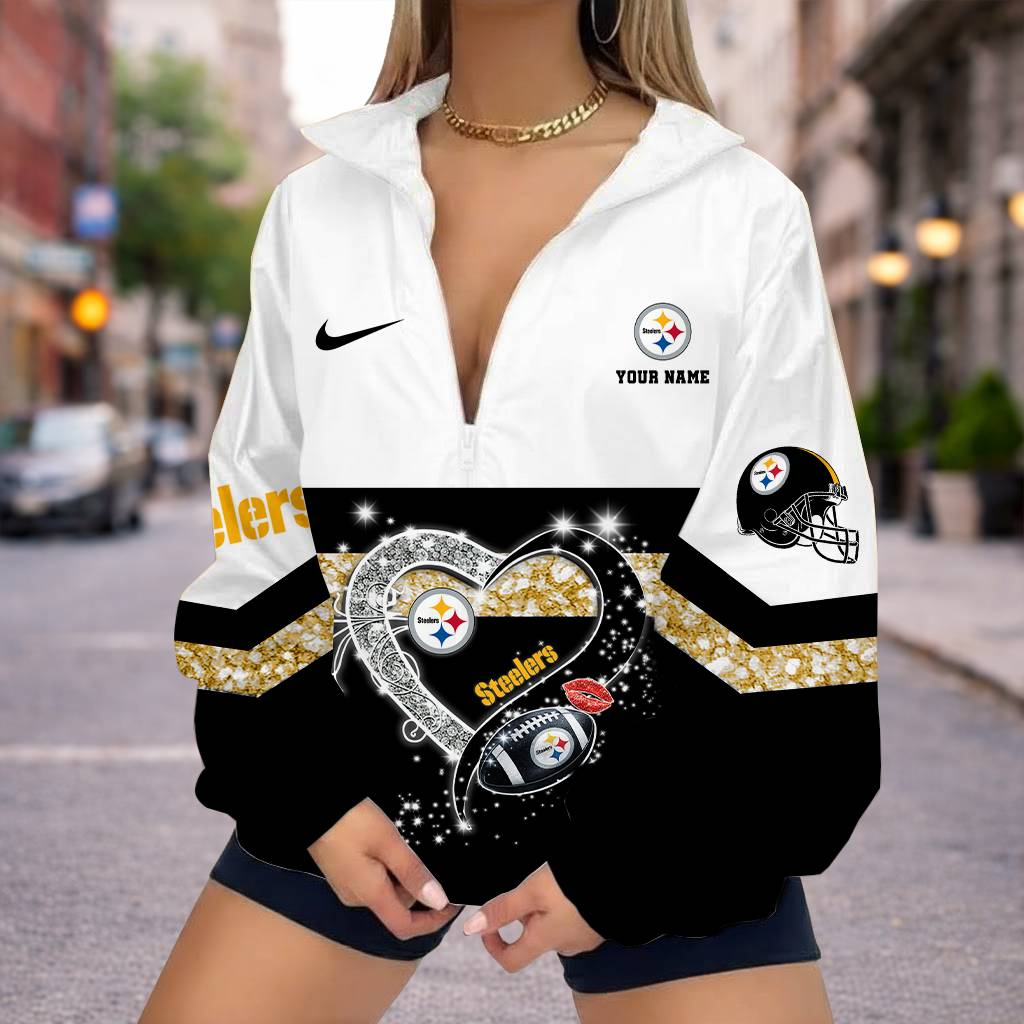 Limited Edition – Customized NFL Pittsburgh Steelers V-Neck Zipper Sweatshirt Jacket