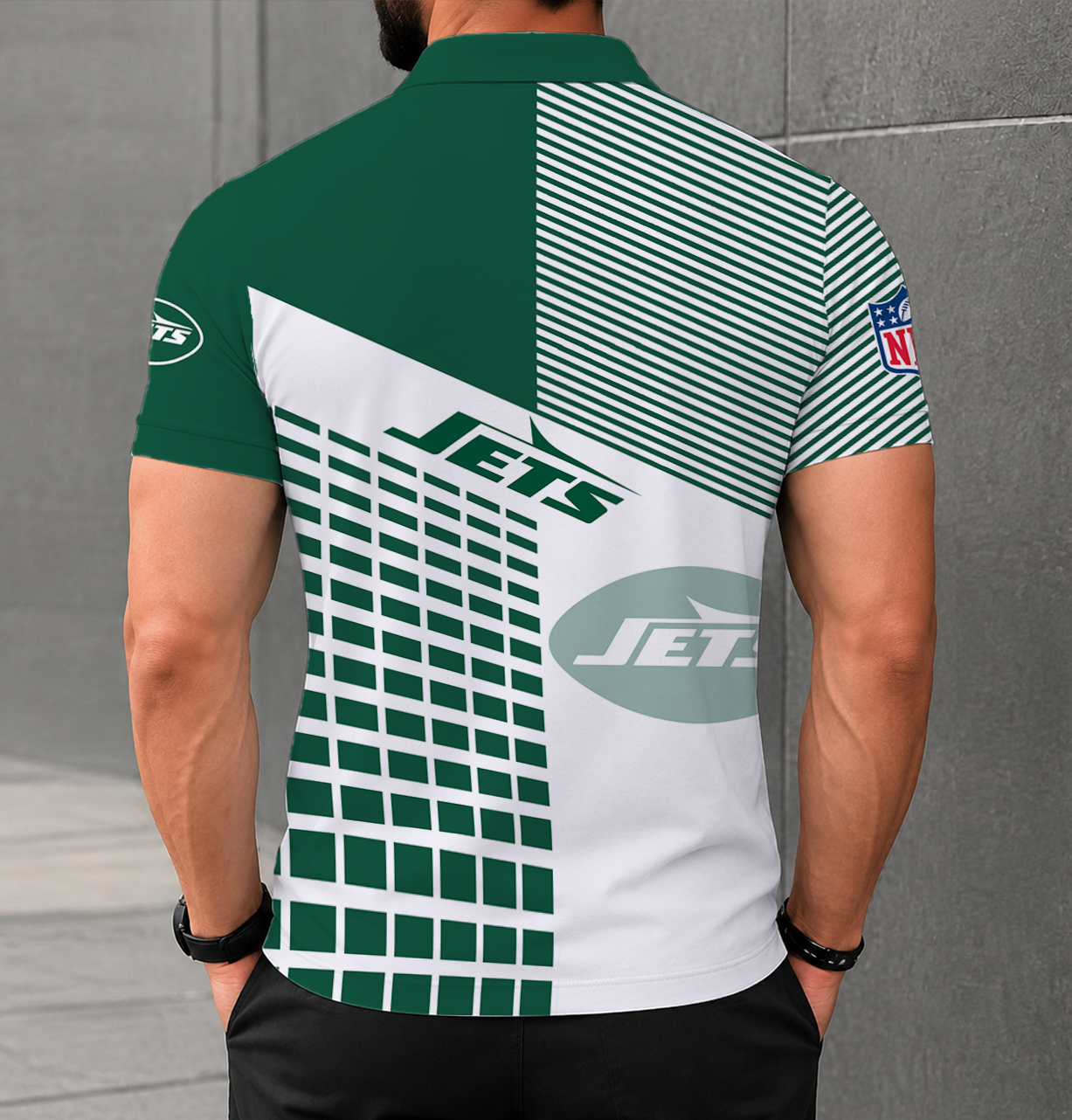 Limited Edition – Customized NFL New York Jets Polo Shirt - Image 2