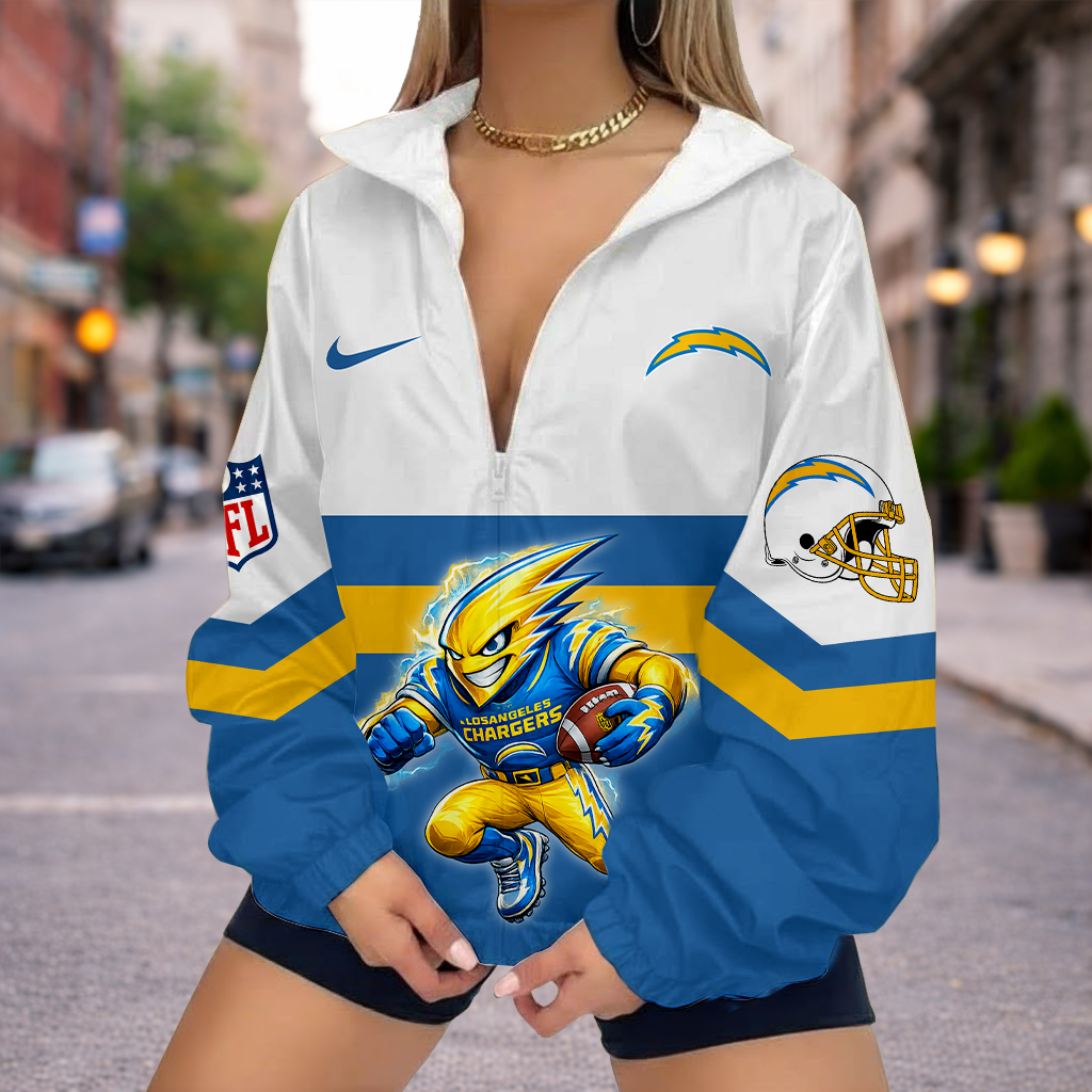 Limited Edition – Customized NFL Los Angeles Chargers V-Neck Zipper Sweatshirt Jacket