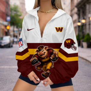 Limited Edition – Customized NFL Washington Commanders V-Neck Zipper Sweatshirt Jacket