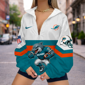 Limited Edition – Customized NFL Miami Dolphins V-Neck Zipper Sweatshirt Jacket