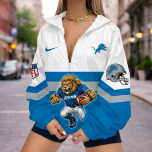 Limited Edition – Customized NFL Detroit Lions V-Neck Zipper Sweatshirt Jacket