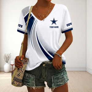 Limited Edition – Customized NFL Dallas Cowboys V-Neck Female Shirt