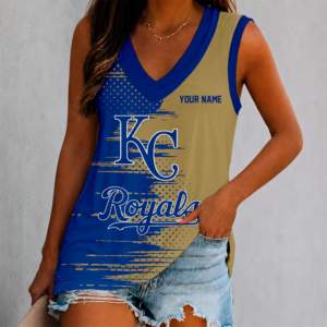 Limited Edition – Customized MLB Kansas City Royals Women’s V-Neck Tank Top