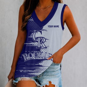 Limited Edition – Customized MLB Colorado Rockies Women’s V-Neck Tank Top