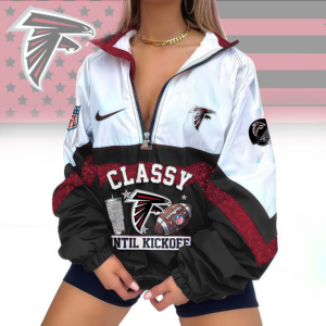 Limited Edition – Customized NFL Atlanta Falcons V-Neck Zipper Sweatshirt Jacket