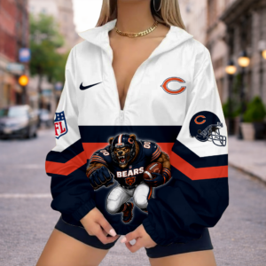 Limited Edition – Customized NFL Chicago Bears V-Neck Zipper Sweatshirt Jacket