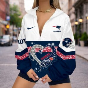 Limited Edition – Customized NFL New England Patriots V-Neck Zipper Sweatshirt Jacket