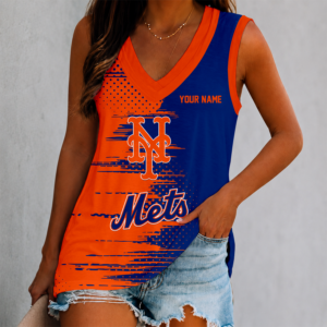 Limited Edition – Customized MLB New York Mets Women’s V-Neck Tank Top