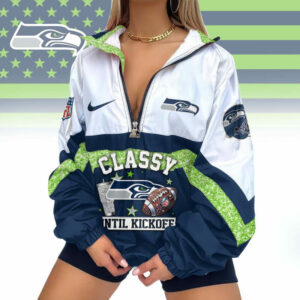 Limited Edition – Customized NFL Seattle Seahawks V-Neck Zipper Sweatshirt Jacket