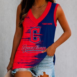 Limited Edition – Customized MLB Cleveland Guardians Women’s V-Neck Tank Top