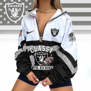 Limited Edition – Customized NFL Las Vegas Raiders V-Neck Zipper Sweatshirt Jacket