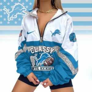 Limited Edition – Customized NFL Detroit Lions V-Neck Zipper Sweatshirt Jacket