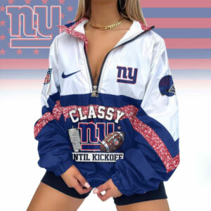 Limited Edition – Customized NFL New York Giants V-Neck Zipper Sweatshirt Jacket