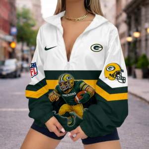 Limited Edition – Customized NFL Green Bay Packers V-Neck Zipper Sweatshirt Jacket