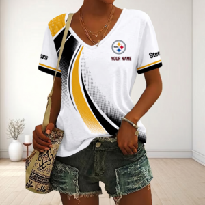 Limited Edition – Customized NFL Pittsburgh Steelers V-Neck Female Shirt