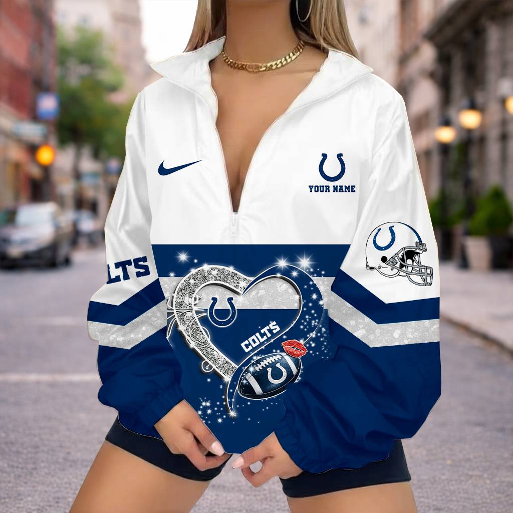 Limited Edition – Customized NFL Indianapolis Colts V-Neck Zipper Sweatshirt Jacket