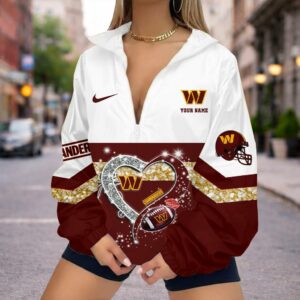 Limited Edition – Customized NFL Washington Commanders V-Neck Zipper Sweatshirt Jacket