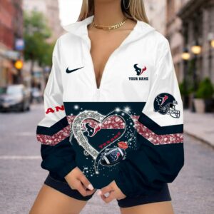Limited Edition – Customized NFL Houston Texans V-Neck Zipper Sweatshirt Jacket