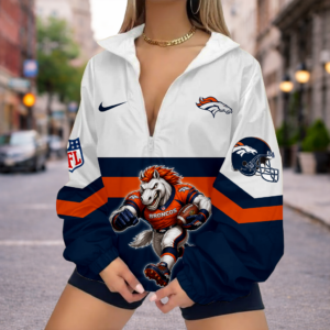 Limited Edition – Customized NFL Denver Broncos V-Neck Zipper Sweatshirt Jacket