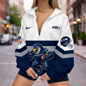 Limited Edition – Customized NFL Seattle Seahawks V-Neck Zipper Sweatshirt Jacket