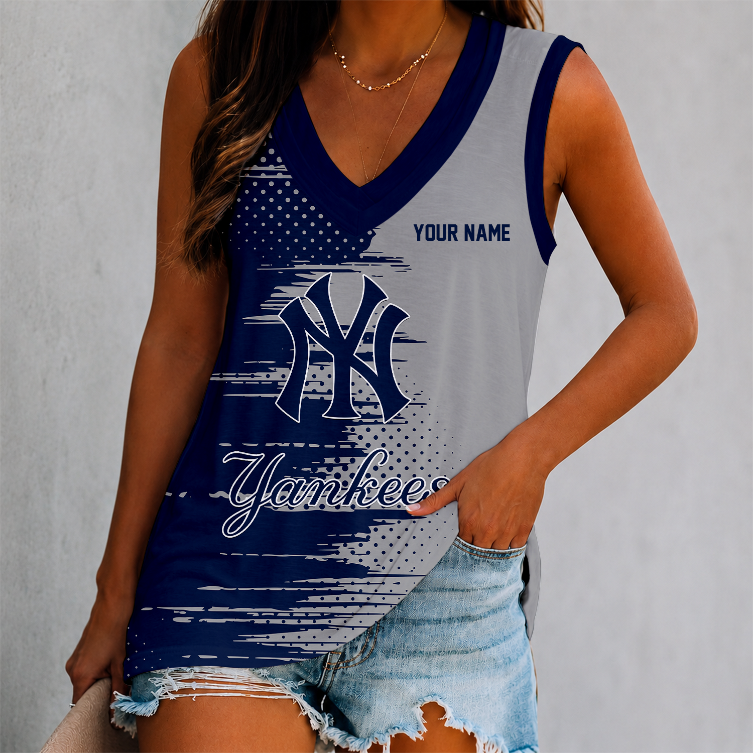 Limited Edition – Customized MLB New York Yankees Women’s V-Neck Tank Top