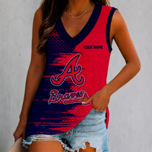 Limited Edition – Customized MLB Atlanta Braves Women’s V-Neck Tank Top