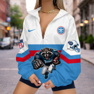Limited Edition – Customized NFL Tennessee Titans V-Neck Zipper Sweatshirt Jacket