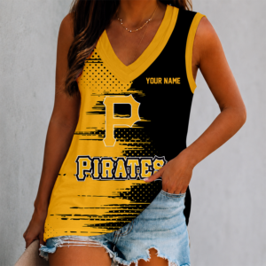 Limited Edition – Customized MLB Pittsburgh Pirates Women’s V-Neck Tank Top