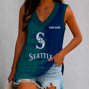 Limited Edition – Customized MLB Seattle Mariners Women’s V-Neck Tank Top
