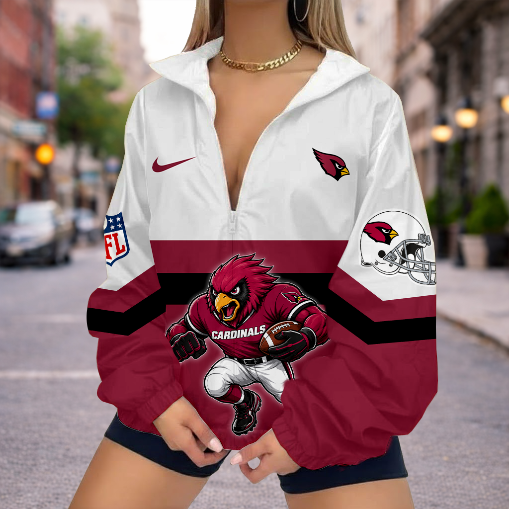 Limited Edition – Customized NFL Arizona Cardinals V-Neck Zipper Sweatshirt Jacket