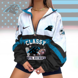 Limited Edition – Customized NFL Carolina Panthers V-Neck Zipper Sweatshirt Jacket