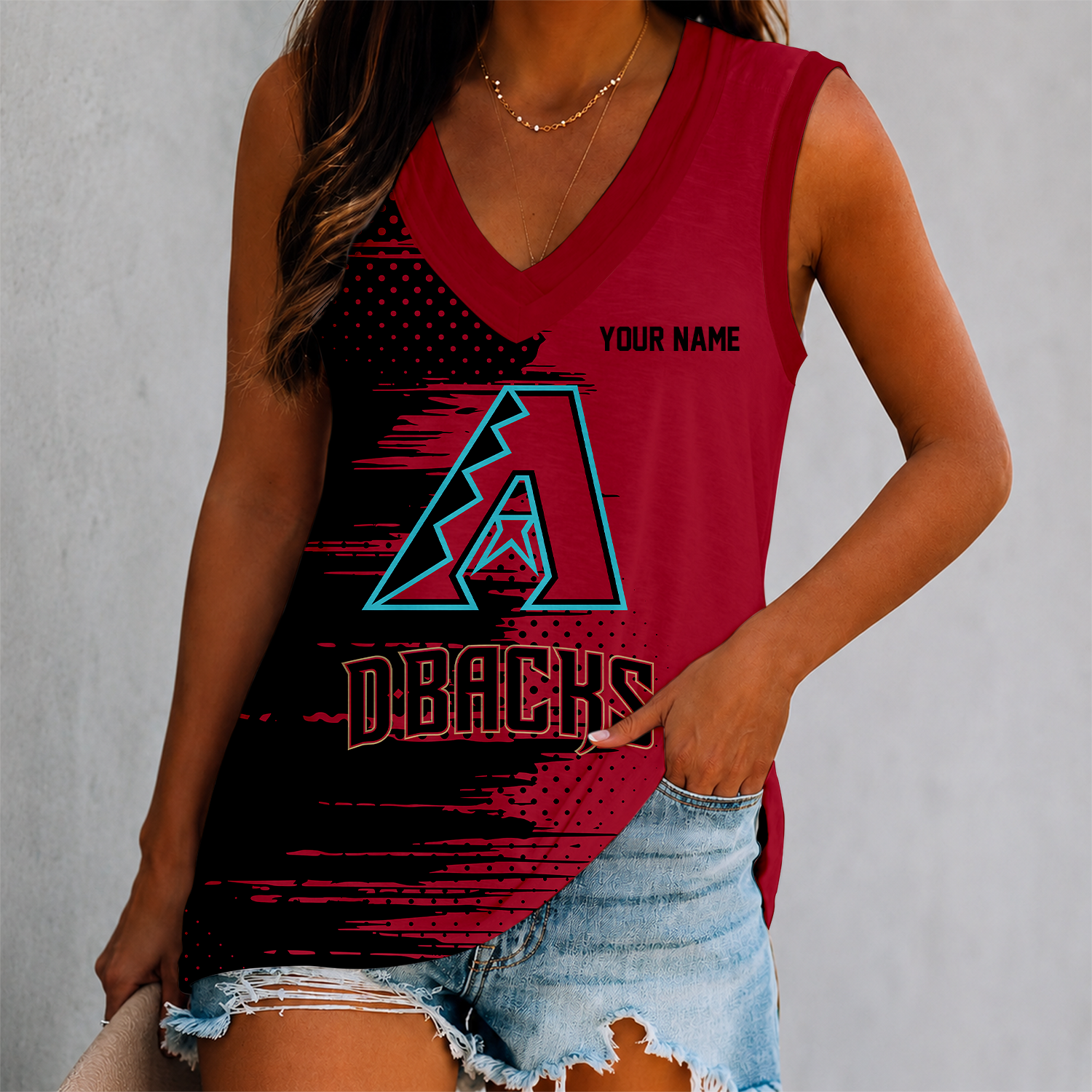Limited Edition – Customized MLB Arizona Diamondbacks Women’s V-Neck Tank Top