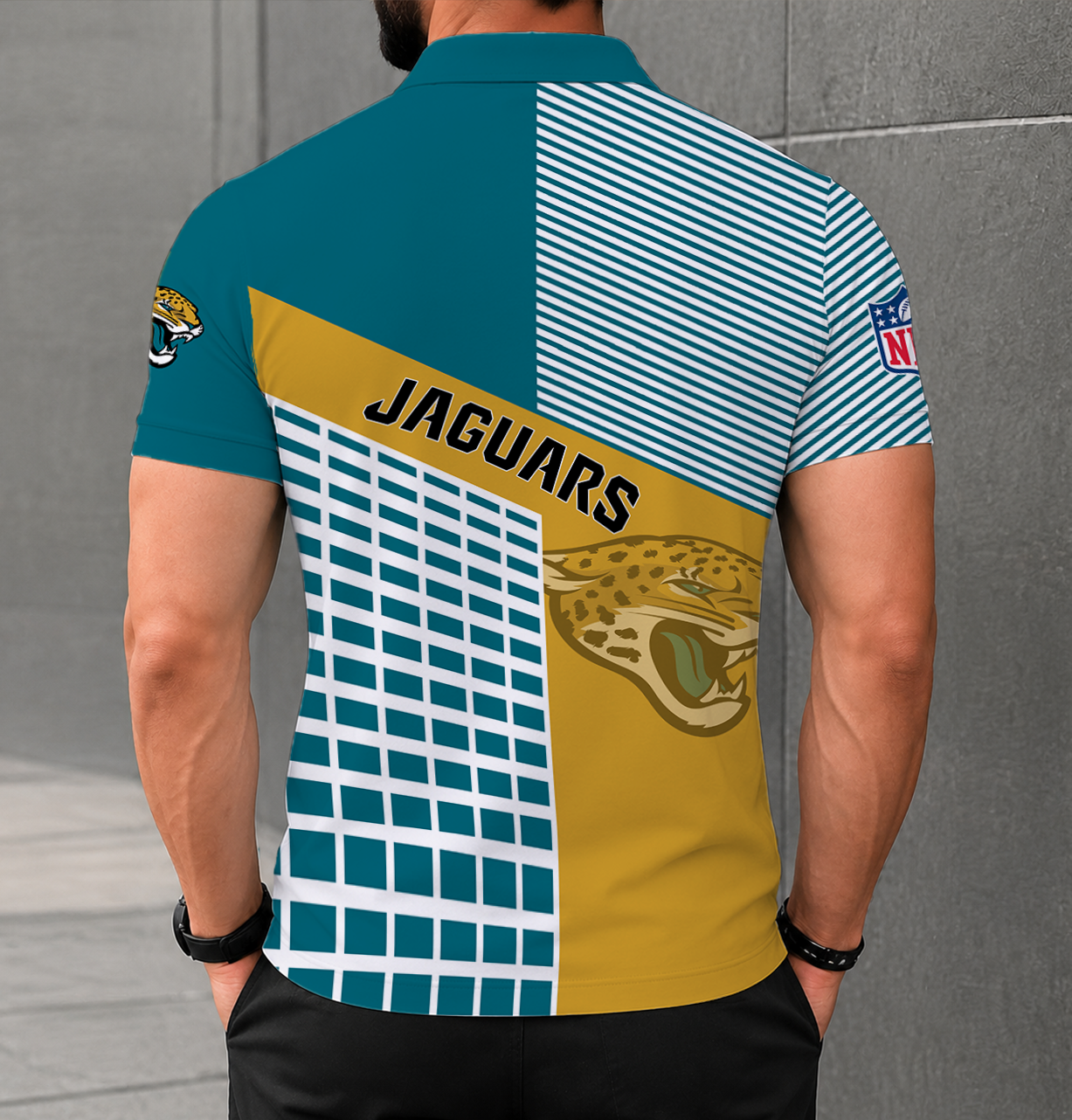 Limited Edition – Customized NFL Jacksonville Jaguars Polo Shirt - Image 2