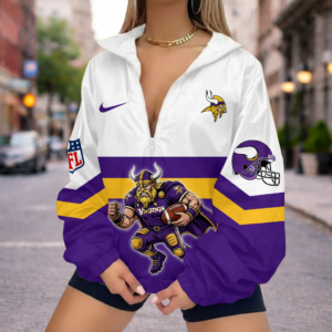 Limited Edition – Customized NFL Minnesota Vikings V-Neck Zipper Sweatshirt Jacket