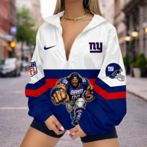 Limited Edition – Customized NFL New York Giants V-Neck Zipper Sweatshirt Jacket