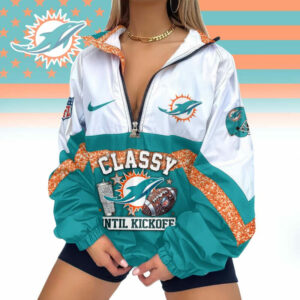 Limited Edition – Customized NFL Miami Dolphins V-Neck Zipper Sweatshirt Jacket