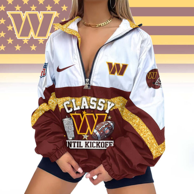 Limited Edition – Customized NFL Washington Commanders V-Neck Zipper Sweatshirt Jacket