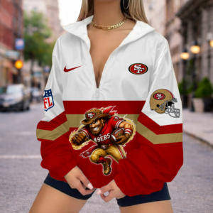 Limited Edition – Customized NFL San Francisco 49Ers V-Neck Zipper Sweatshirt Jacket