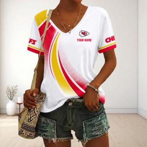 Limited Edition – Customized NFL Kansas City Chiefs V-Neck Female Shirt