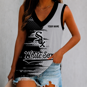 Limited Edition – Customized MLB Chicago White Sox Women’s V-Neck Tank Top
