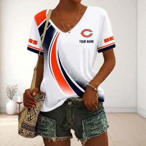 Limited Edition – Customized NFL Chicago Bears V-Neck Female Shirt