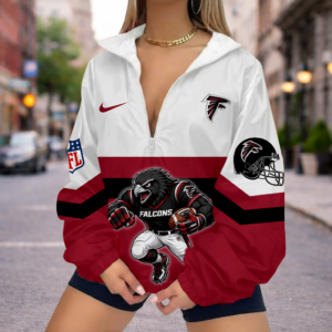 Limited Edition – Customized NFL Atlanta Falcons V-Neck Zipper Sweatshirt Jacket