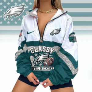 Limited Edition – Customized NFL Philadelphia Eagles V-Neck Zipper Sweatshirt Jacket