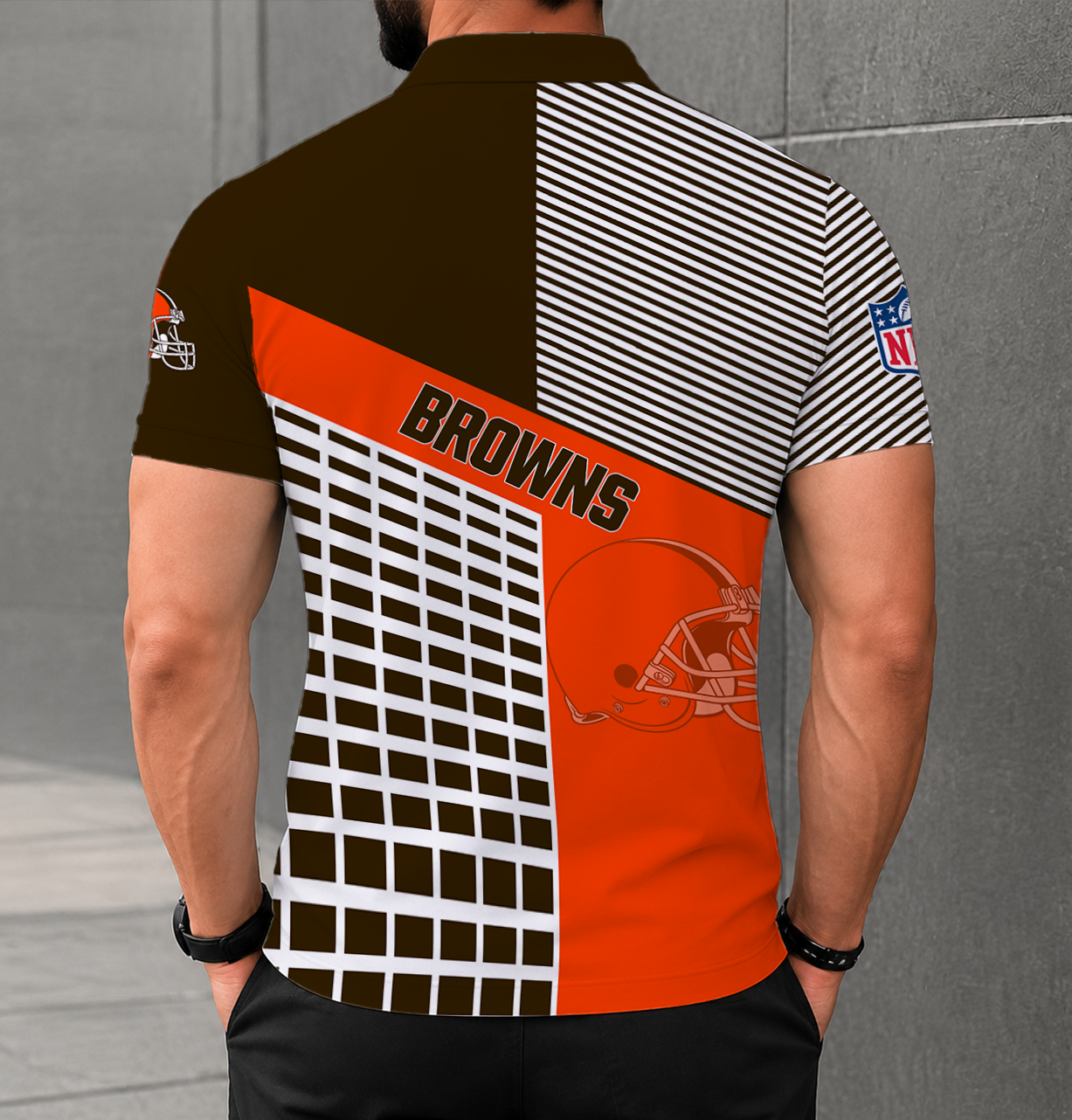 Limited Edition – Customized NFL Cleveland Browns Polo Shirt - Image 2