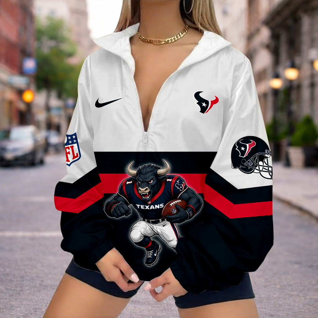 Limited Edition – Customized NFL Houston Texans V-Neck Zipper Sweatshirt Jacket
