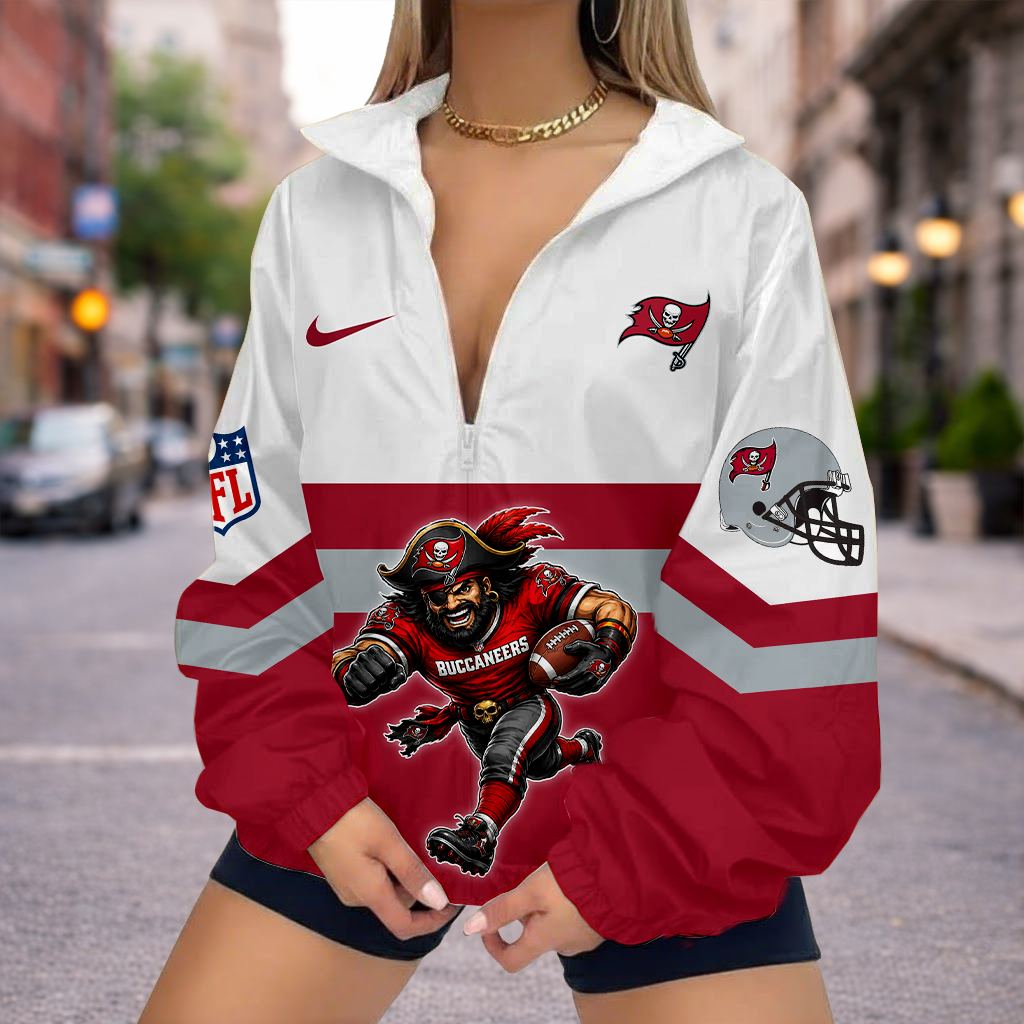 Limited Edition – Customized NFL Tampa Bay Buccaneers V-Neck Zipper Sweatshirt Jacket