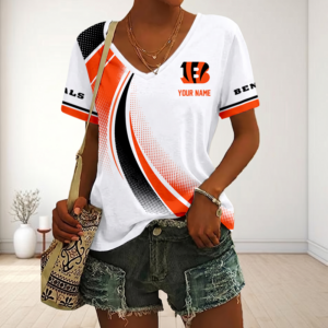 Limited Edition – Customized NFL Cincinnati Bengals V-Neck Female Shirt