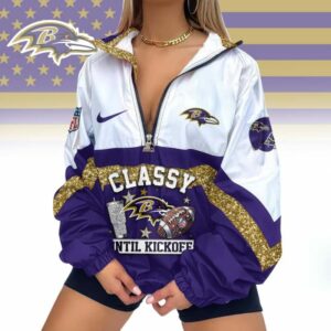 Limited Edition – Customized NFL Baltimore Ravens V-Neck Zipper Sweatshirt Jacket